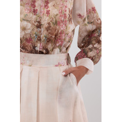 Spódnica midi w pastelowe kwiaty