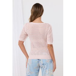 Ażurowy sweter z dekoltem V